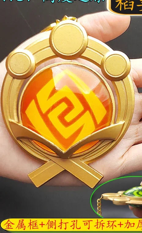 7-9cm Game Impact Vision Lnazuma Wendi Xiao Key Cosplay Chain Luminous 7 Element Weapons Eye Of Original God Toy KeyRing Pet urn