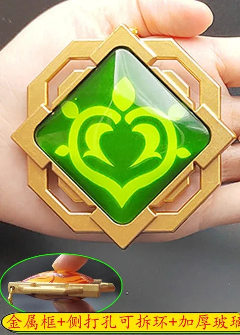 7-9cm Game Impact Vision Lnazuma Wendi Xiao Key Cosplay Chain Luminous 7 Element Weapons Eye Of Original God Toy KeyRing Pet urn