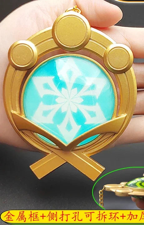 7-9cm Game Impact Vision Lnazuma Wendi Xiao Key Cosplay Chain Luminous 7 Element Weapons Eye Of Original God Toy KeyRing Pet urn