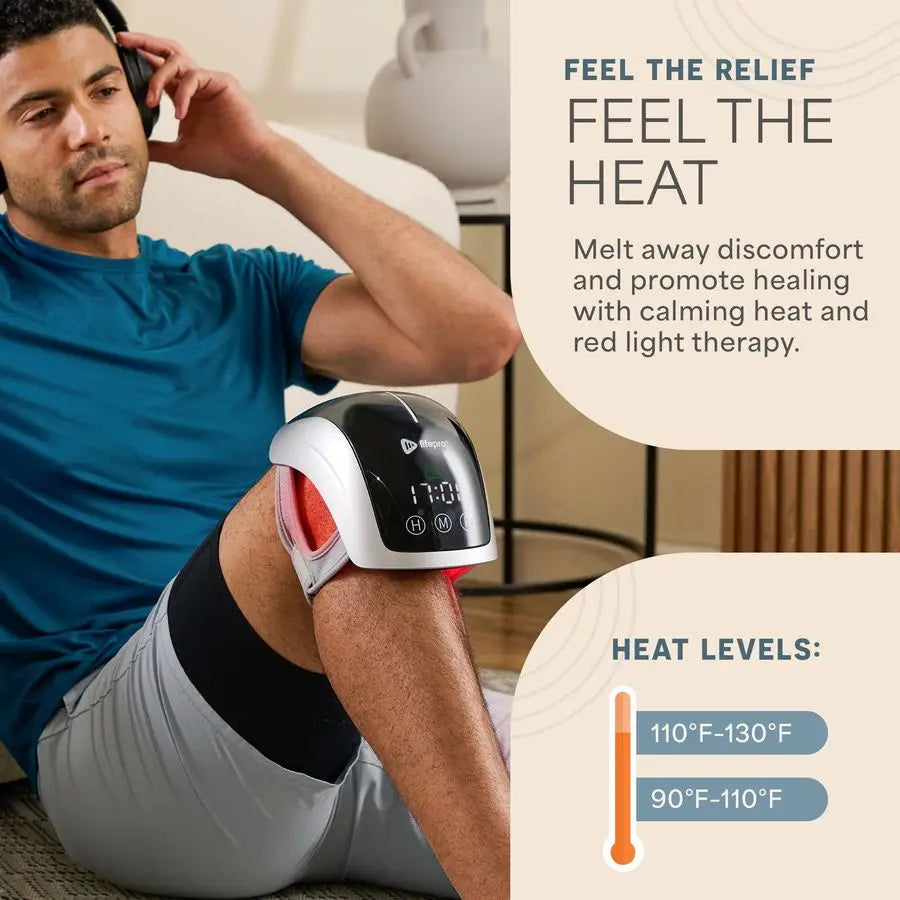 Knee Massager with Heat and Red Light Therapy Portable Infrared Device for Daily Wellness amp Relaxation Red Light Therapy Knee