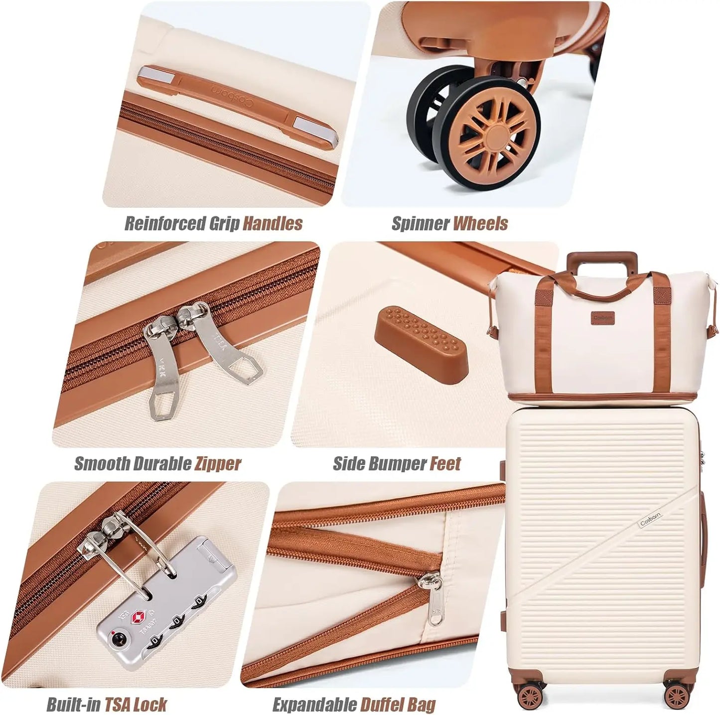 Luggage Sets 5 Piece Suitcases with Wheels, Suitcase Set ABS Hard Case Luggage with TSA Lock Spinner Wheels Durable Travel