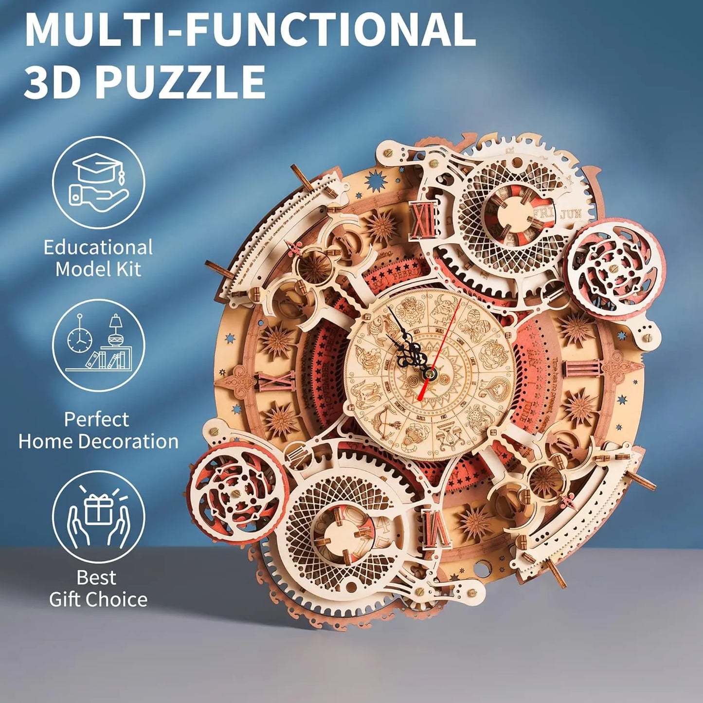 Robotime 3D Wooden Steampunk Clock Kit DIY Puzzle