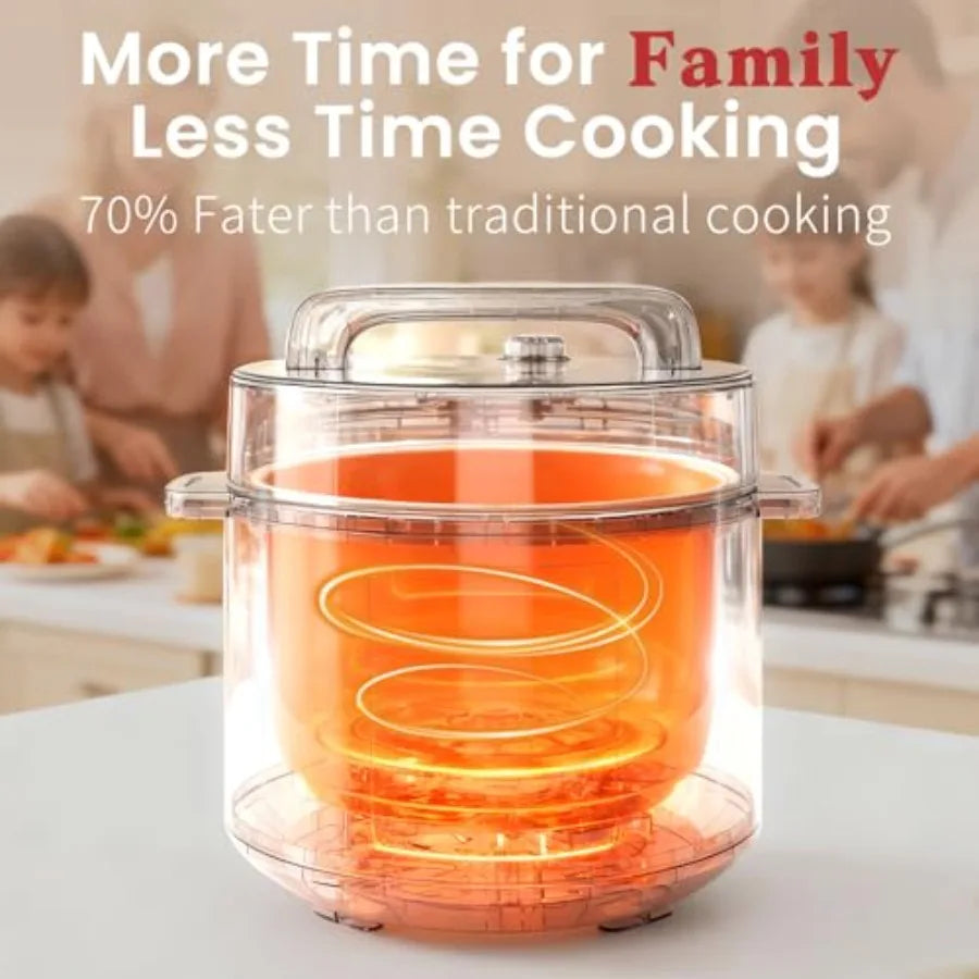 8QT Electric Pressure Cooker 1200W Fast Cooking 12-in-1 Programmable with Ceramic Non-Stick Pot for Saute Slow Cook Steam Yogur