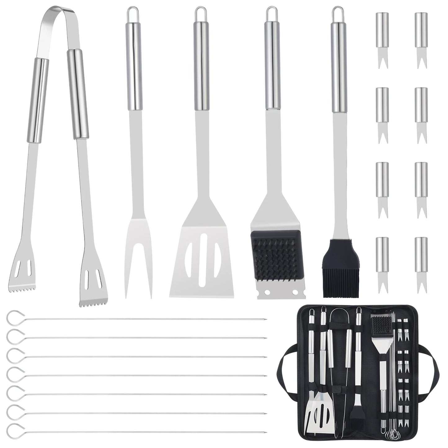 20PCS Barbecue Utensils, Grill Tools, Heavy Duty Stainless Steel Grill Set BBQ Grill Accessories for Outdoor,Grill Gifts for dad