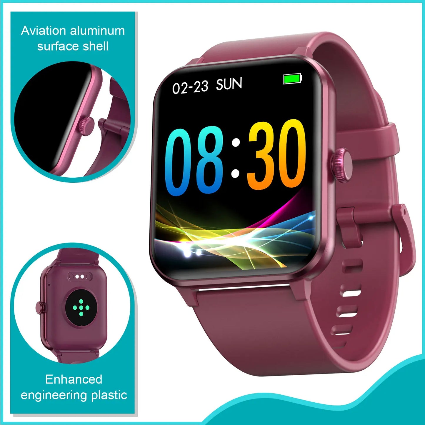 SOPZTENI R50 Bluetooth Call Smartwatch 1.85'' HD Display Fitness Sport Watch Heart Health Sleep Monitoring Watches for Men Women