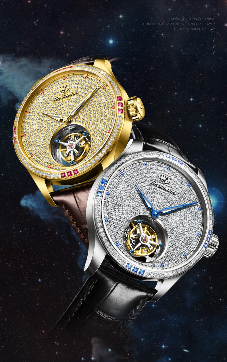 JSDUN High Quality Men Watch Tourbillon Movement Automatic Mechanical Watch Waterproof Luminous Original Luxury Male Wristwatch