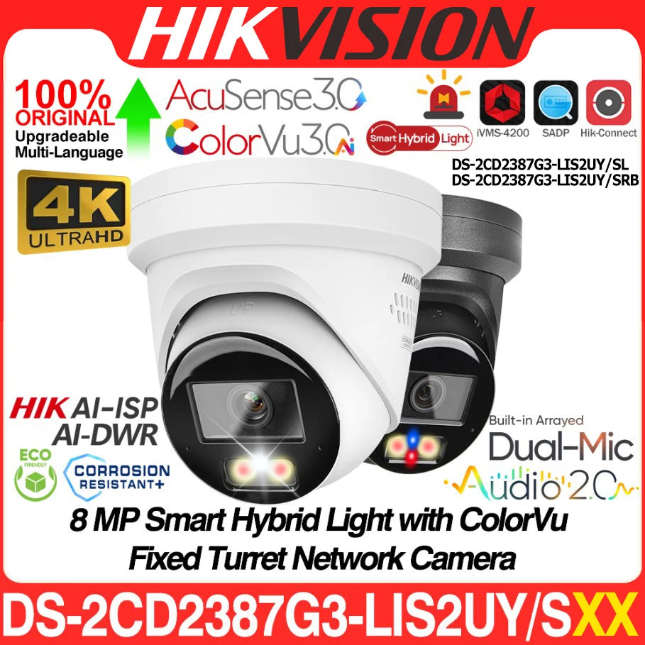Hikvision 8MP 4K Smart IP Camera DS-2CD2387G3-LIS2UY