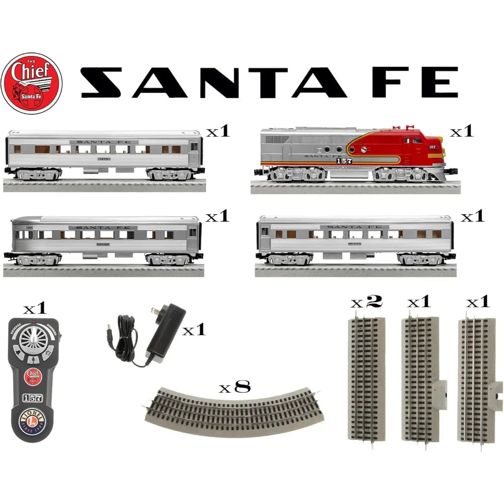 Santa Fe Super Chief Electric O Gauge 5.0 Bluetooth Train Set with Remote