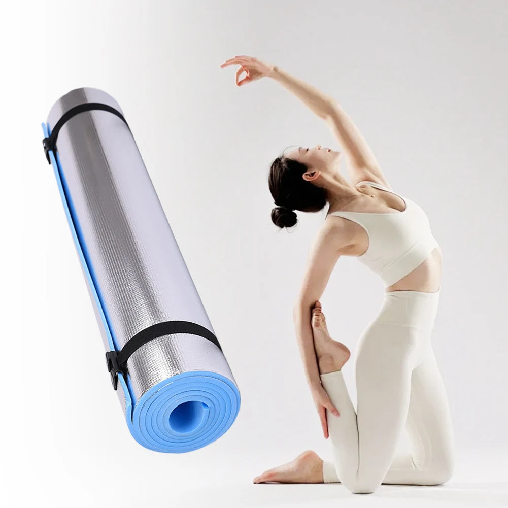 Waterproof Yoga Mat Aluminum Membrane Exercise Mat Thickened Camping Picnic Mat Portable Multifunction for Fitness Exercise