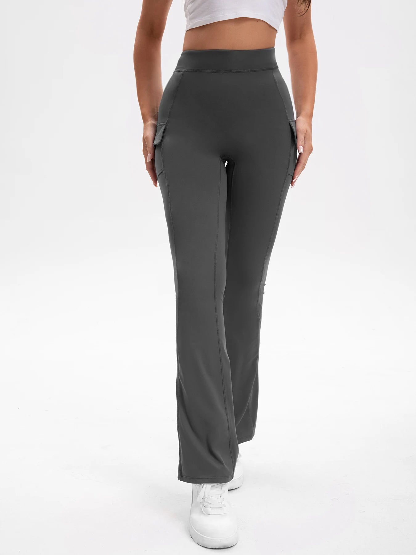 3PCS High Waisted Tummy Control Bootcut Yoga Pants with Pockets Naked Feeling Stretch Workout Casual Pants