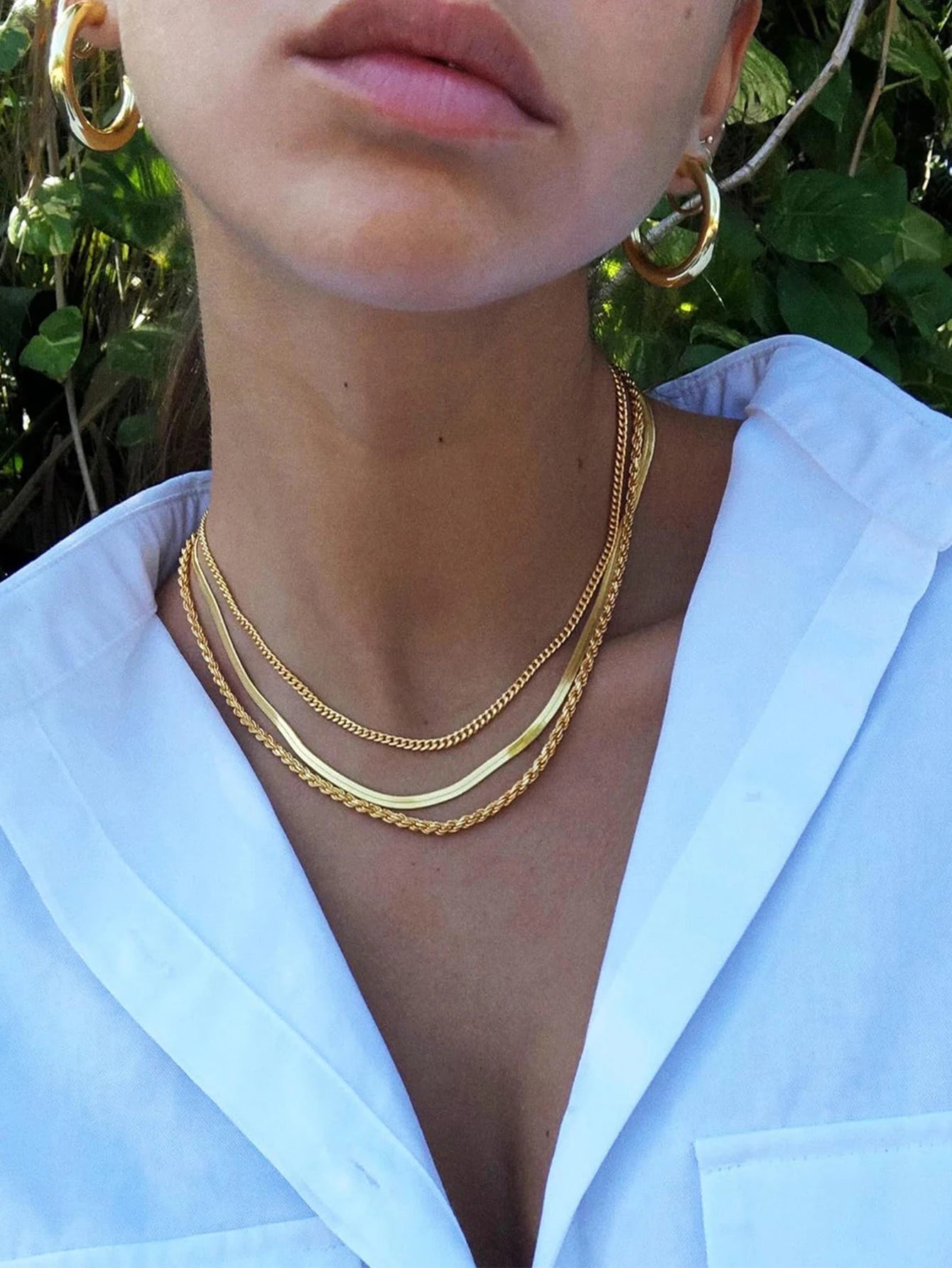 1 Pieces Women Y Shaped Necklace Set Exquisite Gold Snake Chain Minimalist Layered Jewelry Gift for Her Birthday Anniversary