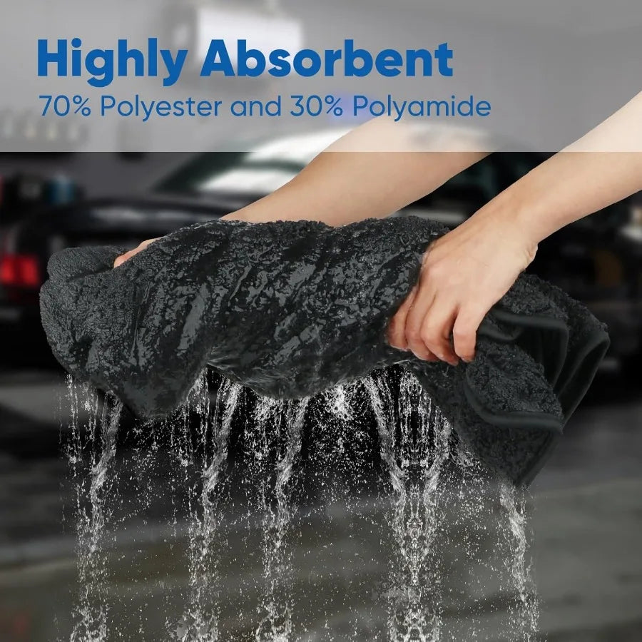 Super Absorbent Microfiber Drying Towel - 1200GSM, Streak-Free for Car, Truck, SUV Wash