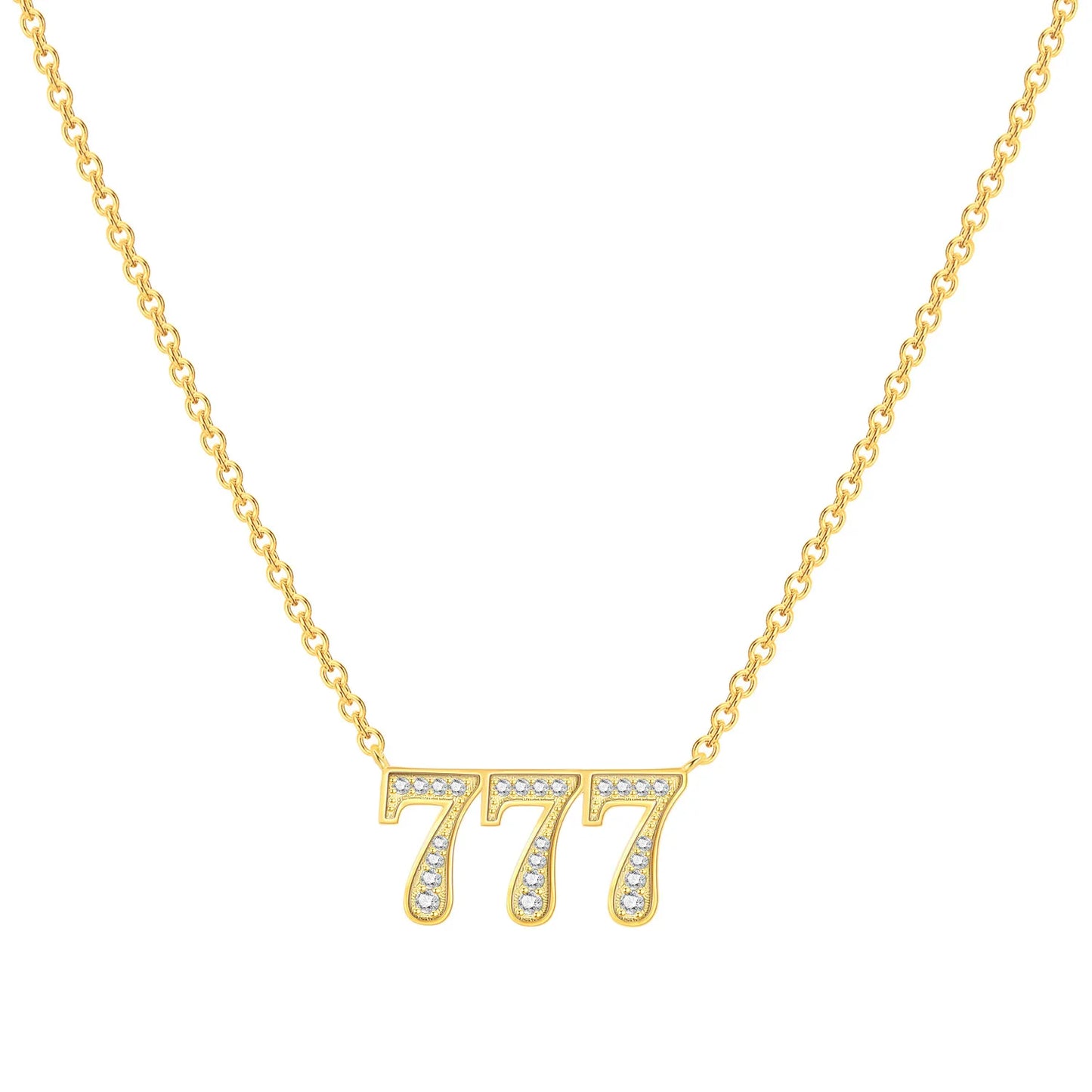 Original 18K Gold 222 333 444 777 Lucky Number Pendant Necklace for Women Birthday 925 Sterling Silver Jewelry Gifts Angel 2026