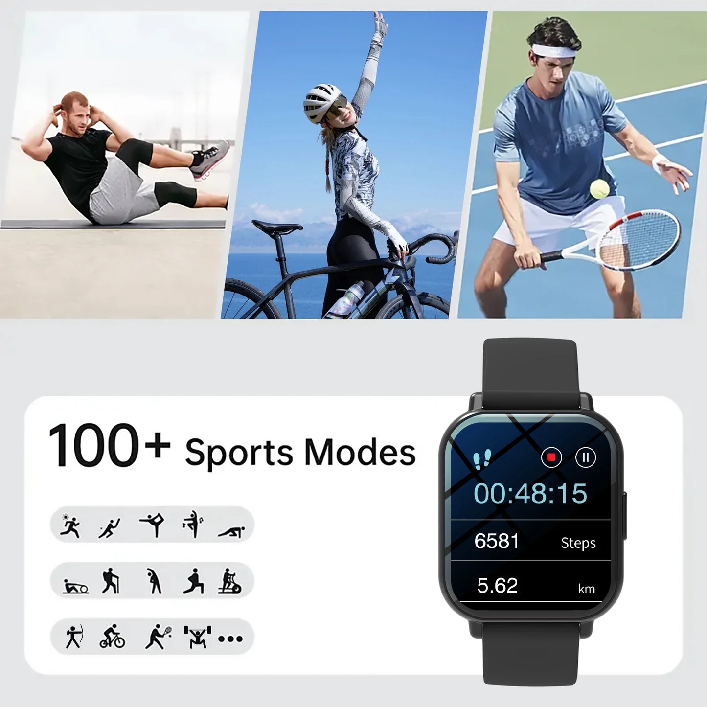New Smart Watch 2025 Military Men Outdoor Sports Fitness Tracker Health Monitoring 1.81Inch Bluetooth Call Smartwatch