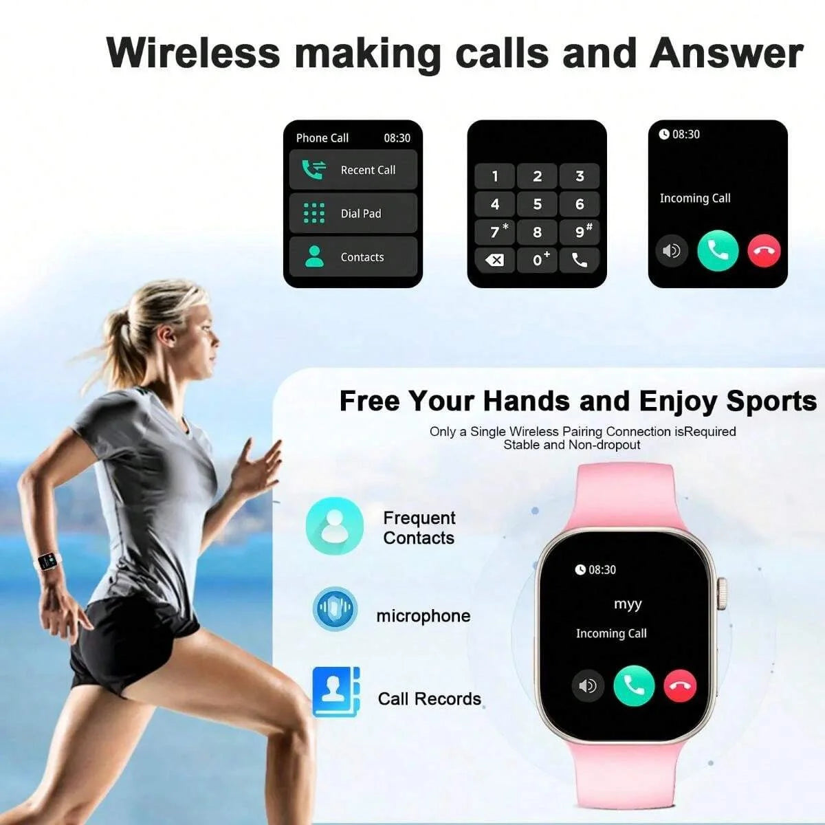Sports Fitness Watch - Unisex Smart Bracelet 2026 New, Wireless Connection & Answer/Make Call, Pedometer Fitness Tracker