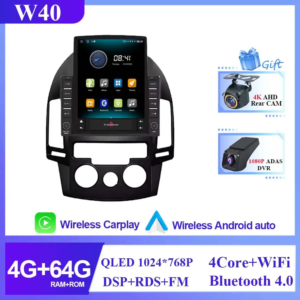 9.7 INCH Car Radio For Hyundai I30 2006 2007 2008 2009 2010 2011 Multimedia Android 14 4G WIFI No DVD Player 2 Din Carplay BT