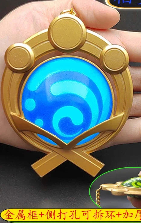 7-9cm Game Impact Vision Lnazuma Wendi Xiao Key Cosplay Chain Luminous 7 Element Weapons Eye Of Original God Toy KeyRing Pet urn