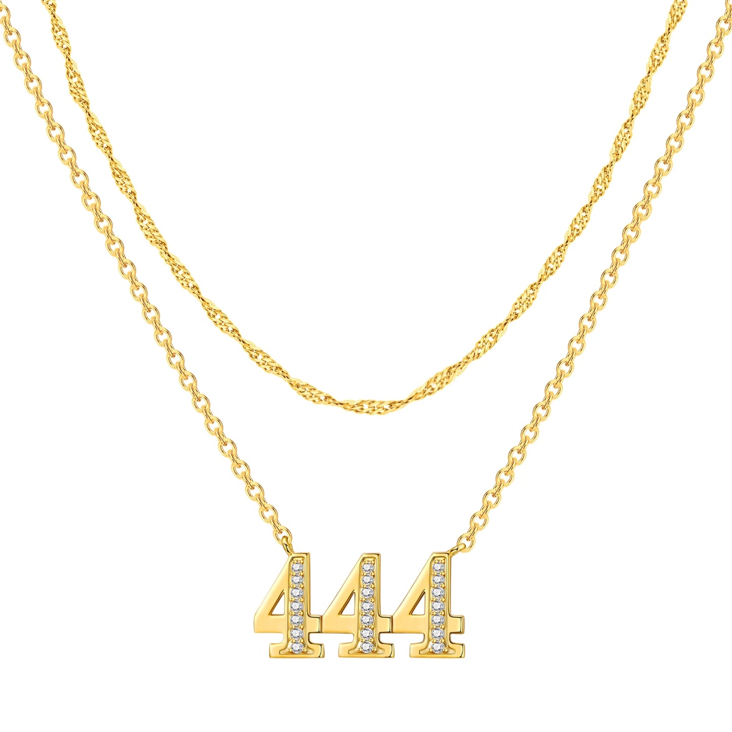 Original 18K Gold 222 333 444 777 Lucky Number Pendant Necklace for Women Birthday 925 Sterling Silver Jewelry Gifts Angel 2026