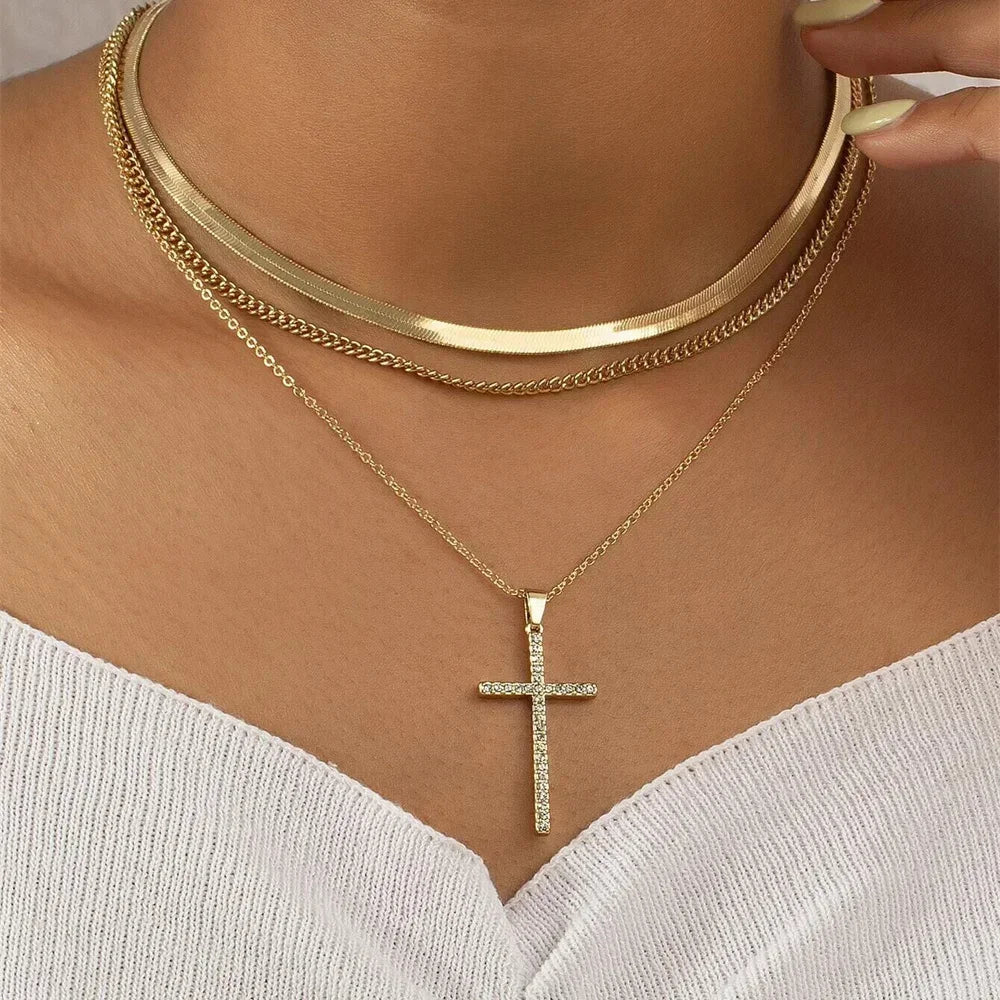 Vintage Silver-plate Geometric Exaggerated CCB Chain Necklace For Women Female Fashion Boho Artificial Pearl Y2K Jewelry Gift