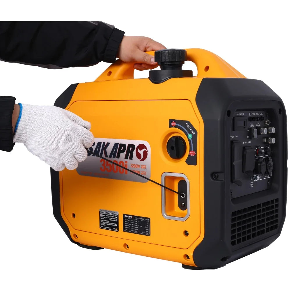 3500 Watt Portable Inverter Generator Gas Powered, EPA Compliant with CO SENSOR, for Home Backup Power, Outdoor Camping
