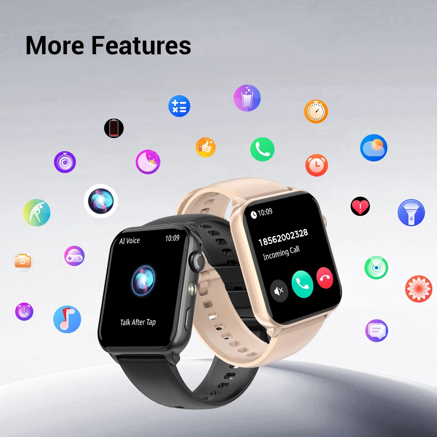 SOPZTENI 2025 New R30 Max Smartwatch with LED Flashlight 1.91'' TFT Screen Health Monitor Bluetooth Call Watch for Android IOS
