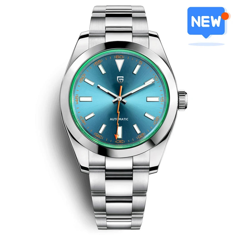 PAGANI DESIGN 2025 New Green Glass Men's Mechanical Watches Automatic Watch Men AR Sapphire crystal Stainless steel Wristwatch
