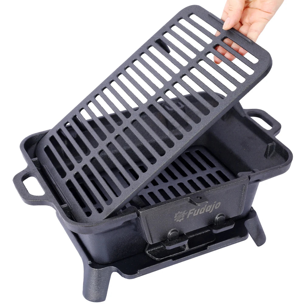 Hign-concerned Oval Cast Iron Grill Outdoor Portable Charcoal Tabletop