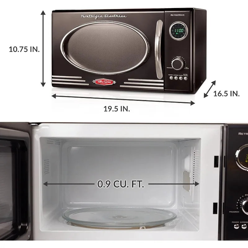 XMSJ Retro Microwave Oven 800 Watt Countertop Kitchen Appliance