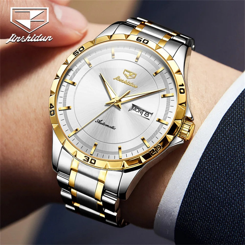 JSDUN 8964 Luxury Brand Men Watch Auto Date Deep Waterproof Stainless steel High Quality Automatic Mechanical Watch for Men