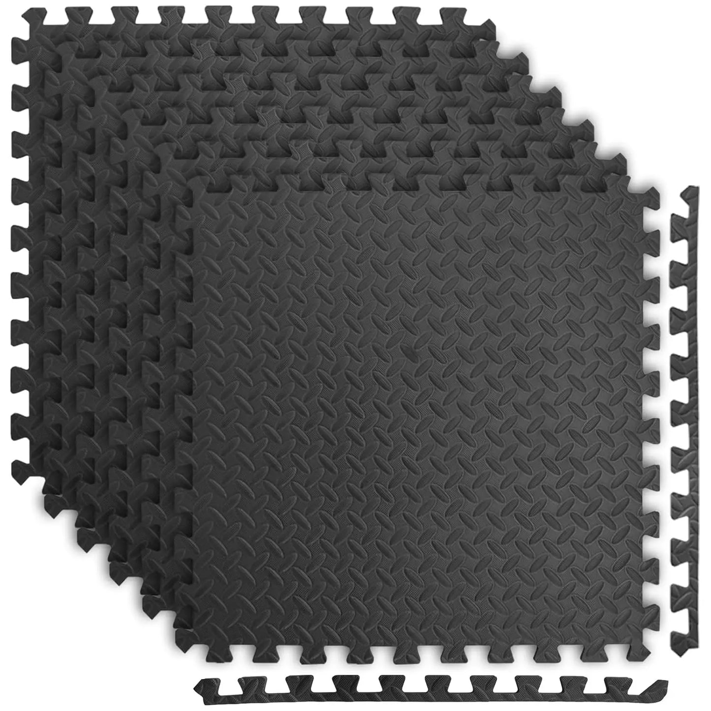 EVA Foam Interlocking Puzzle Exercise Mats, 24x24 Inch, 0.5 Inch Thick, Pack of 6 for Gym Flooring and Workouts