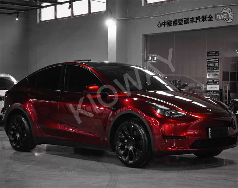 Highest quality PET Liquid Dragon Red vinyl wrap film gloss liquid red wrap vinyl film PET liner for car wrap quality Warranty