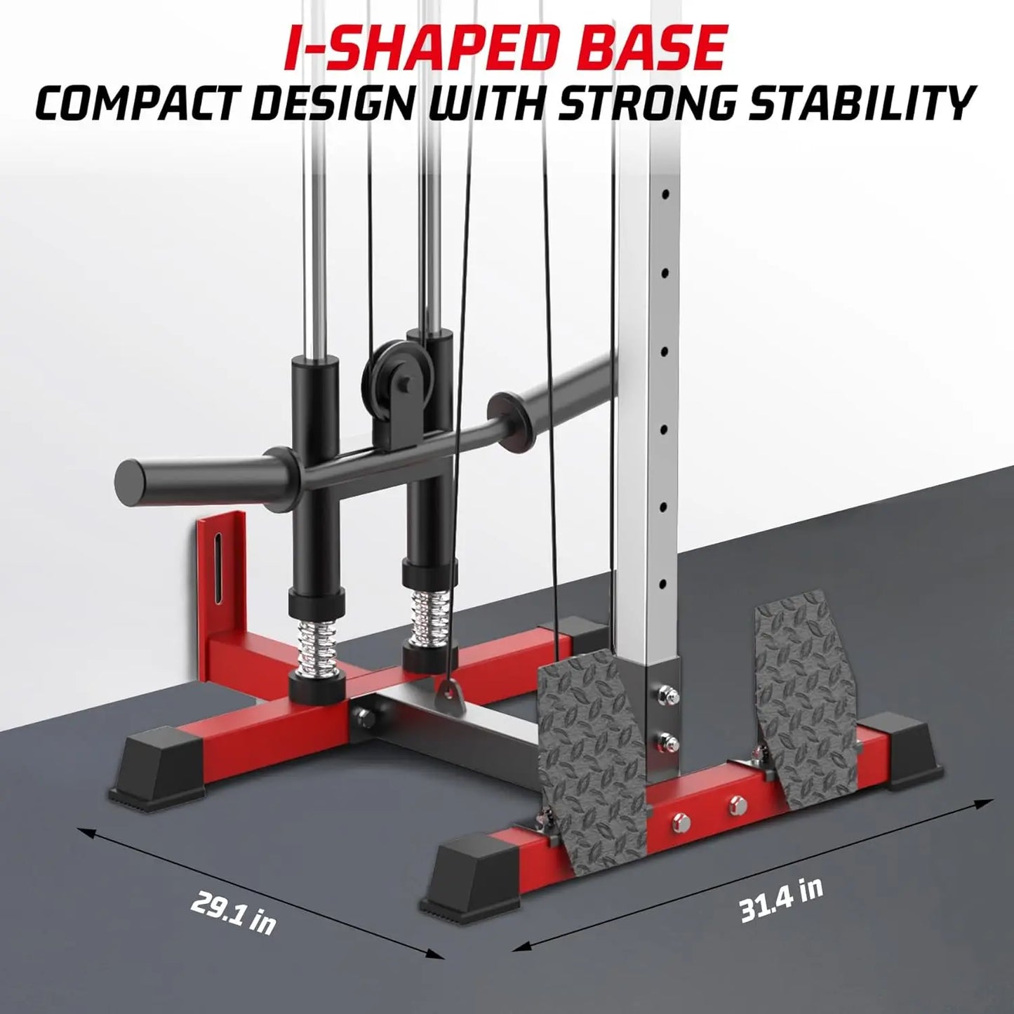 LAT Pulldown Machine,Multi-Functional Cable Machine with High and Low Pulley Station,Row Cable Machine Home Gym with Leg Support