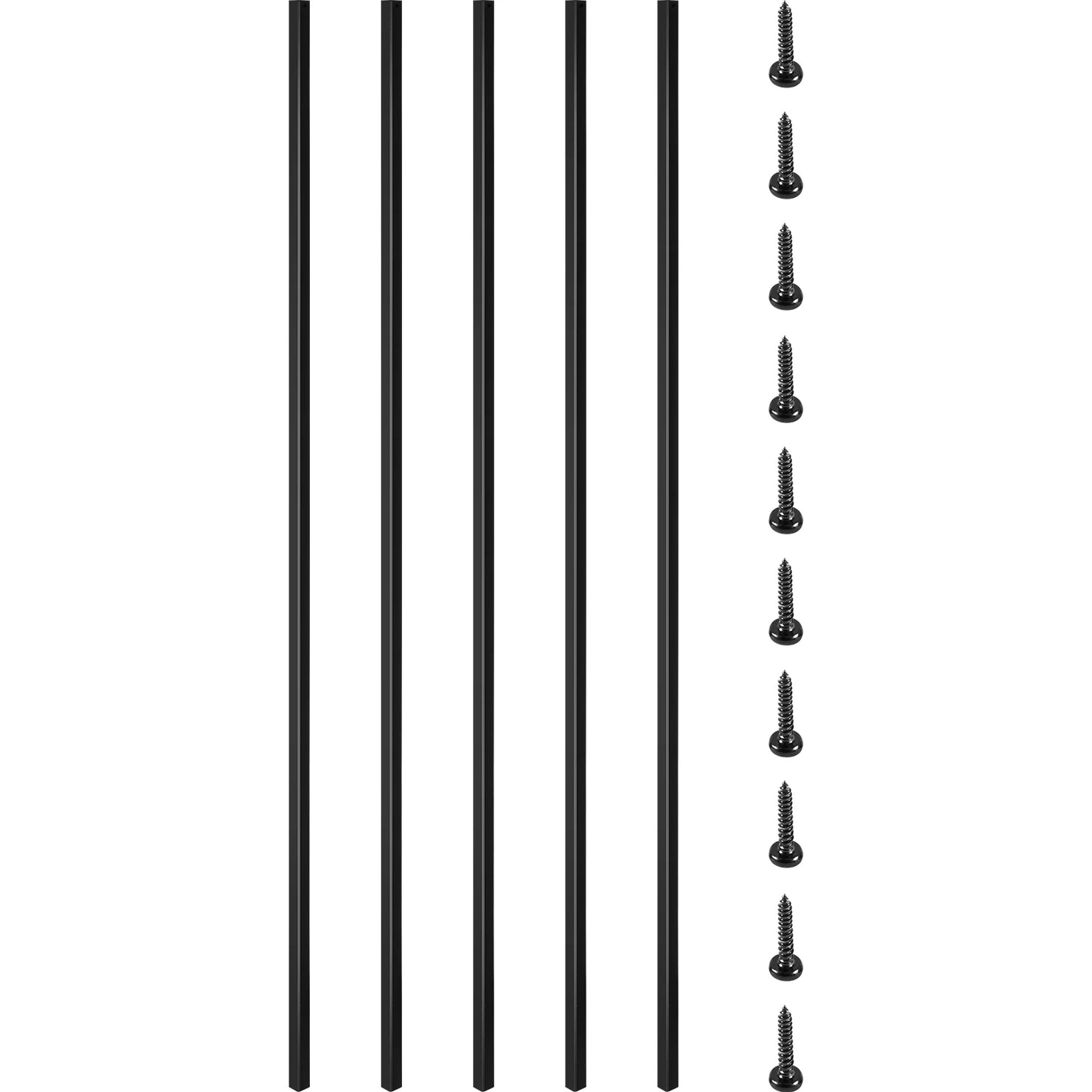 SucceBuy Deck Balusters Metal Deck Spindles 16/10/26/51 Pack 44 /32.25 inch Iron Stair Railing Building & Hardware Home & Garden