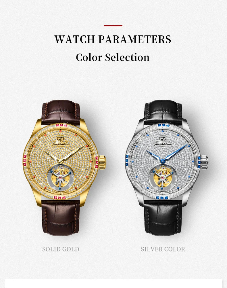 JSDUN High Quality Men Watch Tourbillon Movement Automatic Mechanical Watch Waterproof Luminous Original Luxury Male Wristwatch