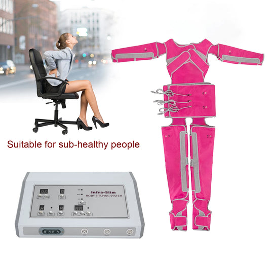 BYMAOCAR 400W 110V  Massage Machine Compression Therapy Weight Loss Massage Machine Legs Feet Waist Arms Weight Loss Set (Pink)