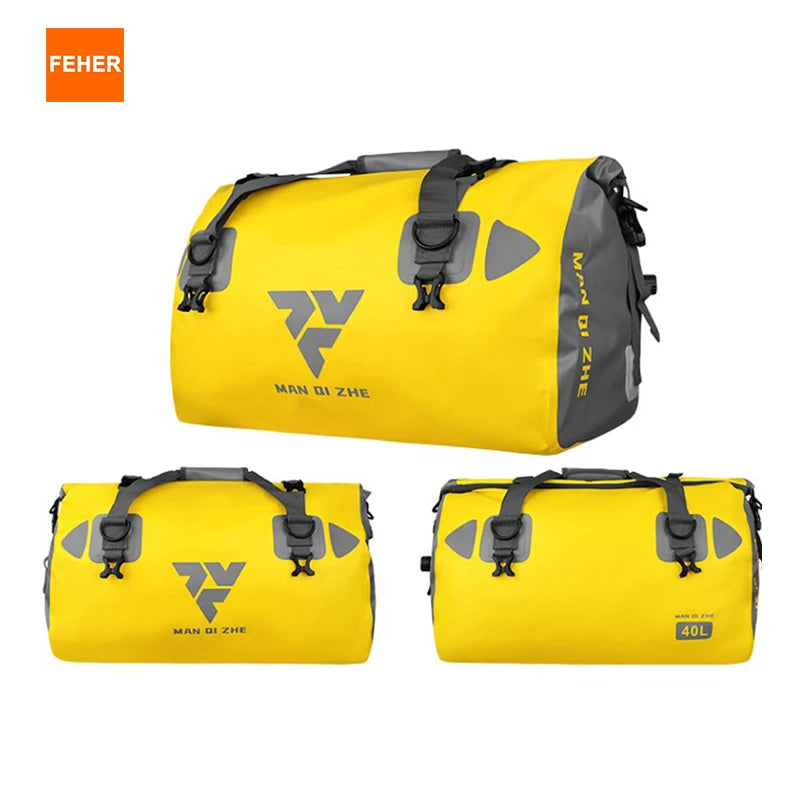 FEHER Motorcycle Tail Bag Expandable 40L & 60L Large Capacity Tear-resistant Waterproof Riding Seat Bags for Motorcycle Travel