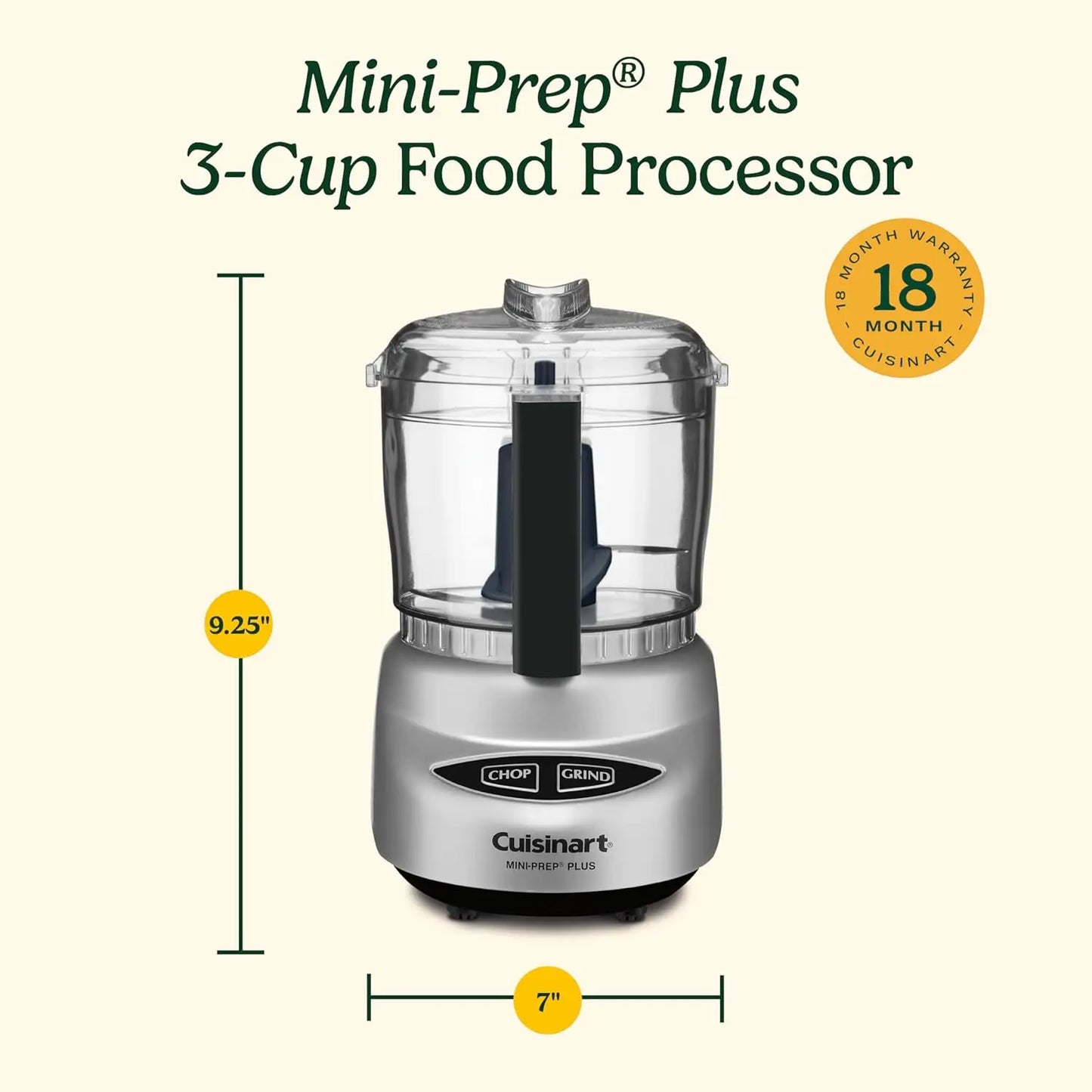 Mini-Prep Plus Food Processor, 24-Ounce Mini Food Processor to Chop Herbs, Vegetables, and Hard Cheese, 24-Ounce Work Bowl