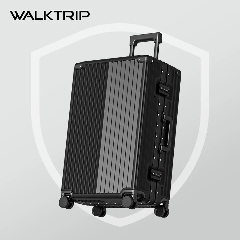 Fashionable PC aluminum frame luggage for women, 20/22/24/26/28 inches, boarding case, trolley travel bag, men's password case