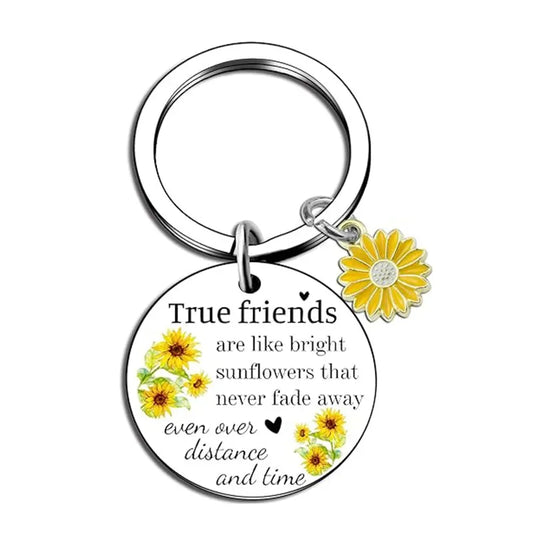 1Pc True Friends Gift Friendship Sunflower Keychain for Best Girlfriend Birthday Gift for Girlfriend Departure Gift Urn Pet urn