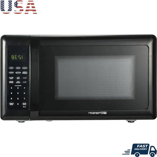 Compact Microwave Oven Touch Control LED Display 700W 10 Power Levels 6 Auto Cook Menus 0.7 Cu Ft Countertop Appliance