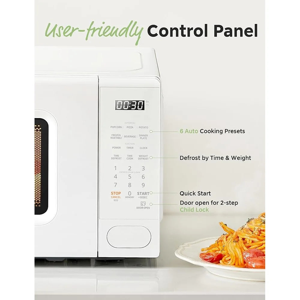 XMSJ Retro Microwave 700W Countertop With Multi Stage Cooking