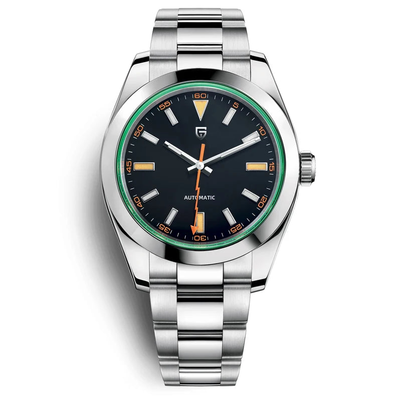 PAGANI DESIGN 2025 New Green Glass Men's Mechanical Watches Automatic Watch Men AR Sapphire crystal Stainless steel Wristwatch