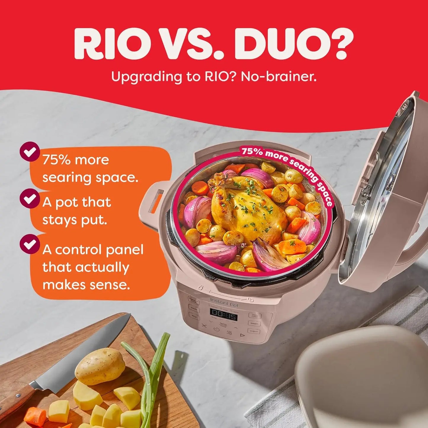 4QT RIO Mini 7-in-1 Multi-Cooker, Pressure Cooker, Slow cook, Sauté, Steam, Rice Maker, Yogurt, & Warmer, Rosewater, 4 Quarts