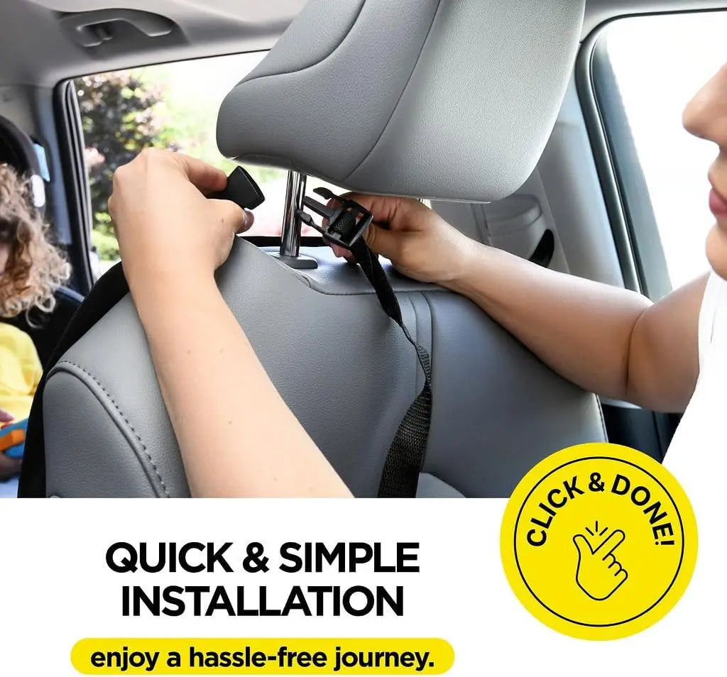 Kids Car Back Seat Cover with 3-Pocket Organizer, 2 Pack Waterproof Kick Mats Protector for Vehicles