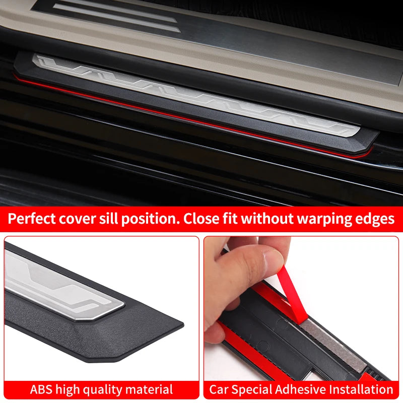 For Toyota 2021-2025 land cruiser LC300 300 Car Door Sill Protector Scuff Plate Exterior Trim Car Accessories Anti Scratch Guard