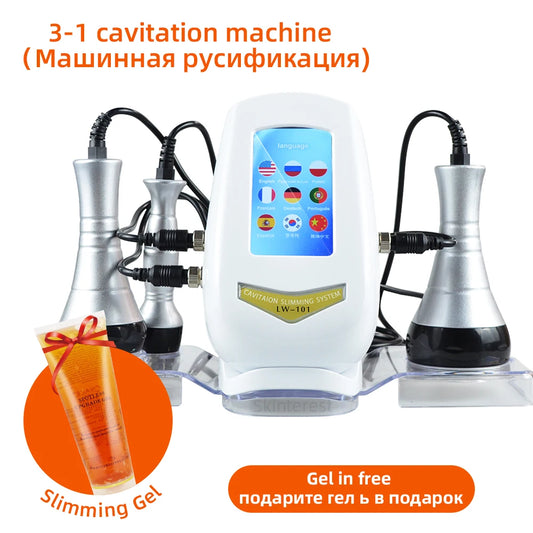 3 In 1 Beauty Body Slimming Massager Cavitation Machine Multi-Functional Device Face Body Tightening Lifting Spa Skincare Tool