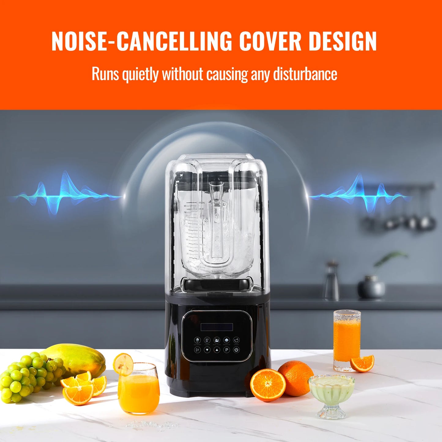 VEVOR 2L Smoothie Blender Commercial Grade Food Fruit Processor Multifunctional Mixer Make Shakes And Crush Technology Home