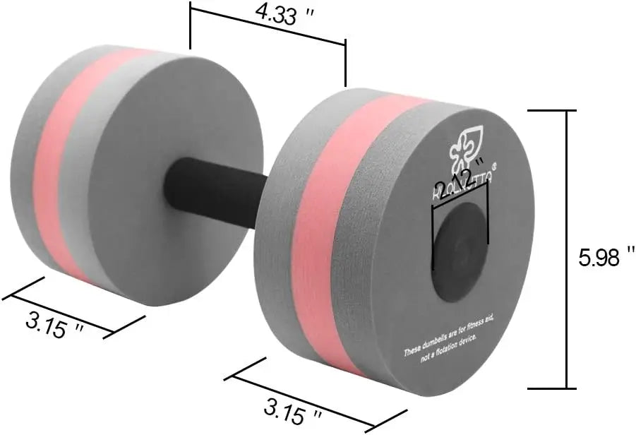 2-Piece Water Aerobic Foam Dumbbells for Pool Resistance Exercise, Weight Loss & Fitness Equipment