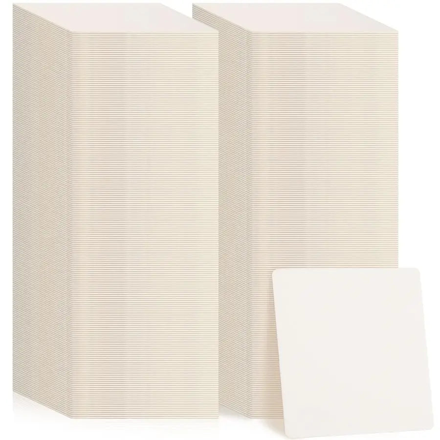 400 Pcs Disposable Paper Bar Coasters Bulk, 4 Inch Cardboard Coasters Square Blank for Drinks DIY Crafts Wedding White