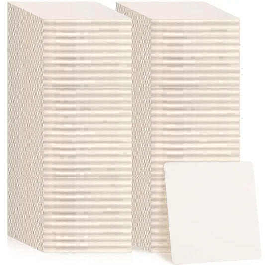 400 Pcs Disposable Paper Bar Coasters Bulk, 4 Inch Cardboard Coasters Square Blank for Drinks DIY Crafts Wedding White